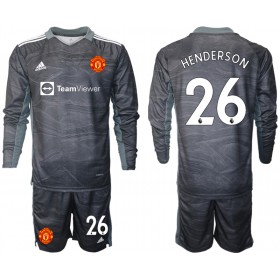 Manchester United Dean Henderson 26 Voetbaltenues Doelman Kind Uit 2021/22 - LS (+ Korte broeken)